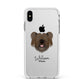 Skye Terrier Personalised Apple iPhone Xs Max Impact Case White Edge on Silver Phone