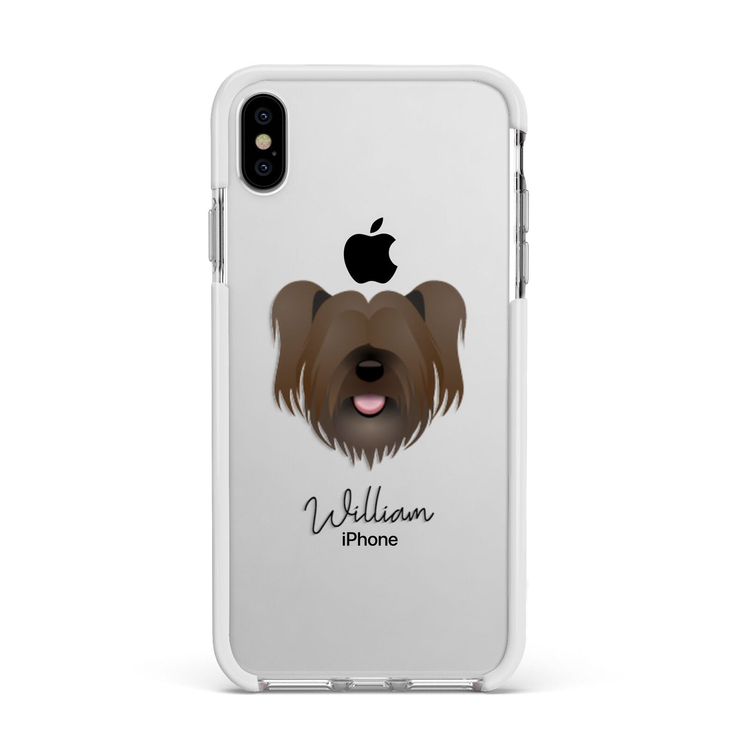 Skye Terrier Personalised Apple iPhone Xs Max Impact Case White Edge on Silver Phone