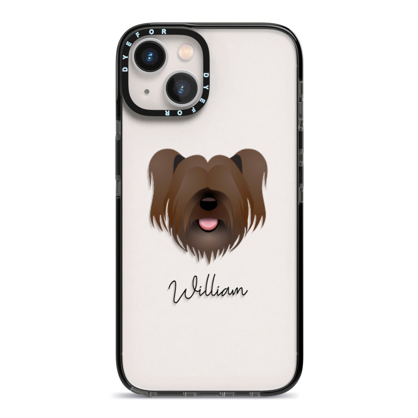 Skye Terrier Personalised iPhone 13 Black Impact Case on Silver phone