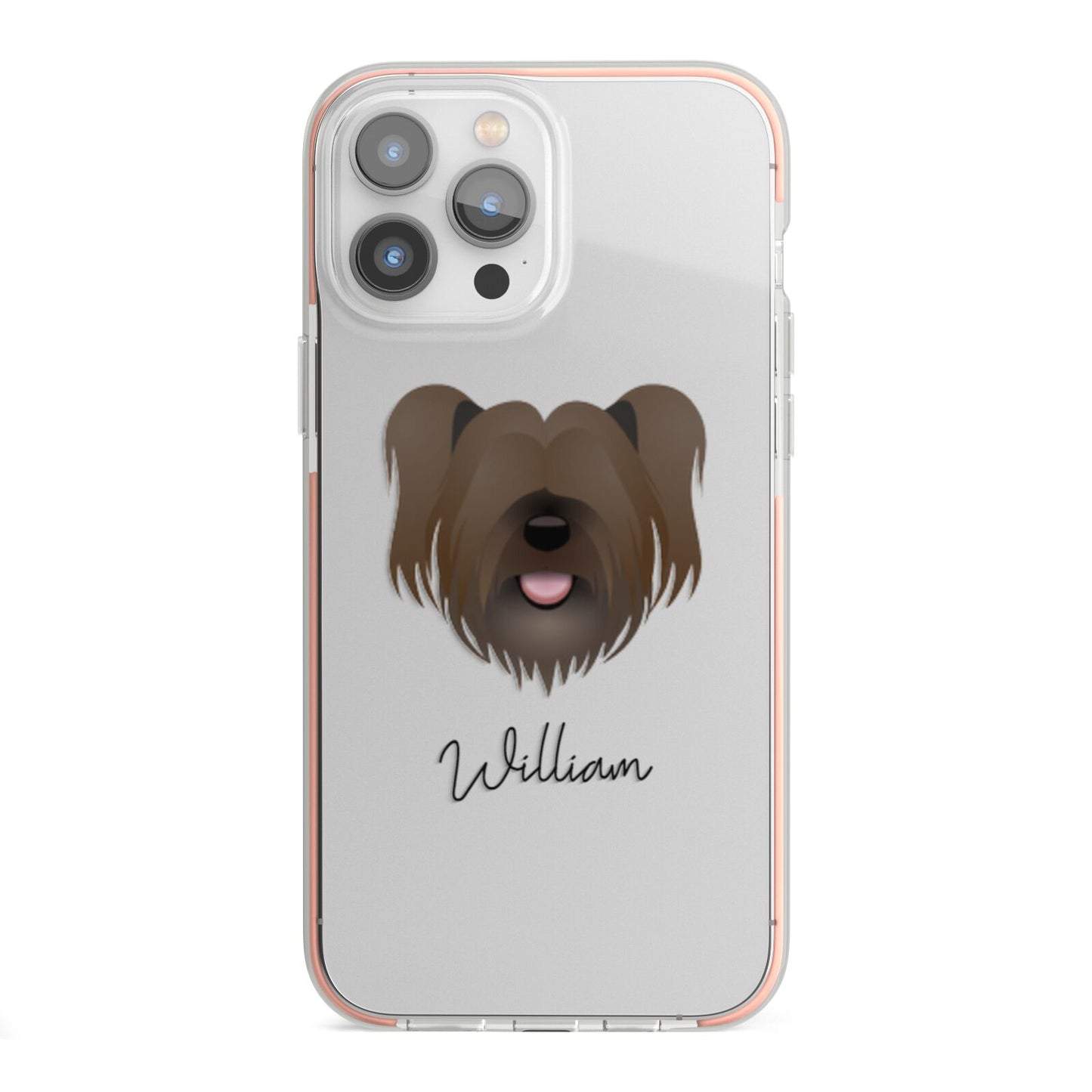 Skye Terrier Personalised iPhone 13 Pro Max TPU Impact Case with Pink Edges