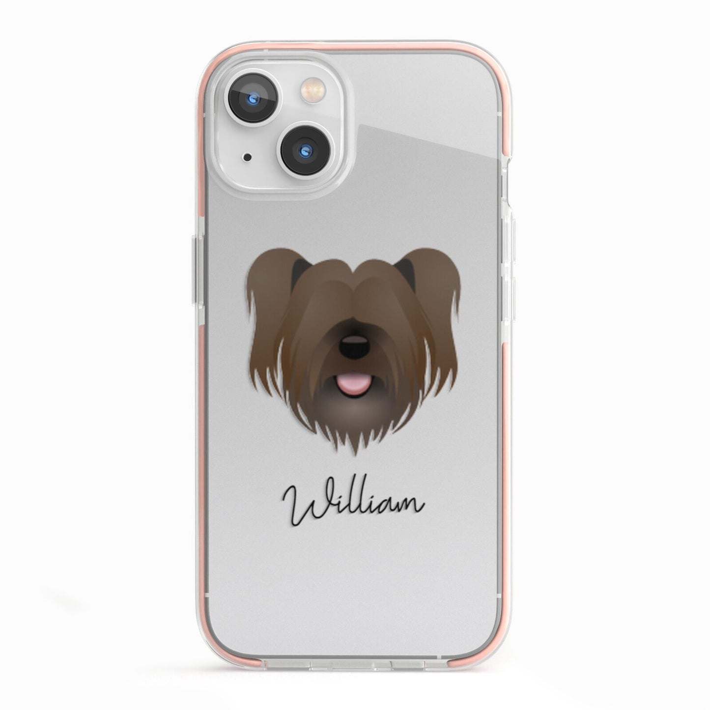 Skye Terrier Personalised iPhone 13 TPU Impact Case with Pink Edges