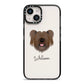 Skye Terrier Personalised iPhone 14 Black Impact Case on Silver phone