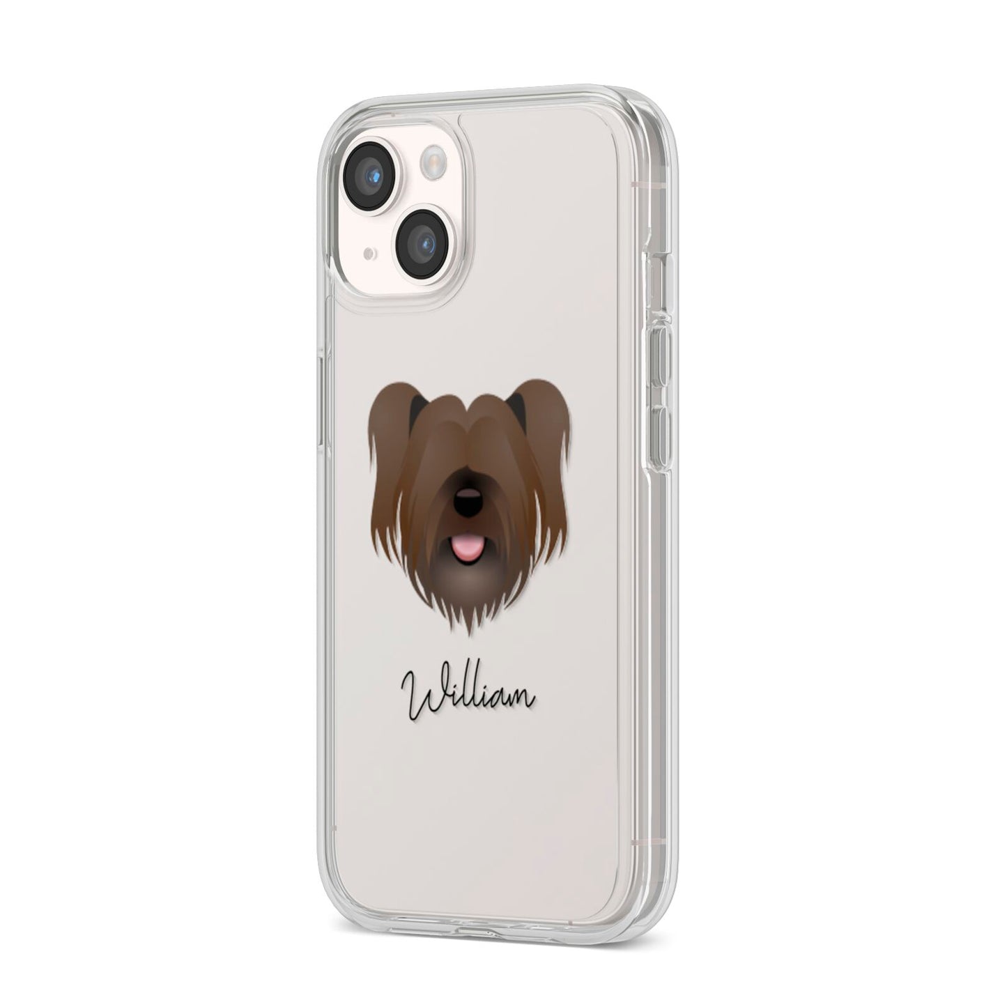 Skye Terrier Personalised iPhone 14 Clear Tough Case Starlight Angled Image