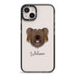 Skye Terrier Personalised iPhone 14 Plus Black Impact Case on Silver phone