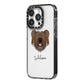 Skye Terrier Personalised iPhone 14 Pro Black Impact Case Side Angle on Silver phone