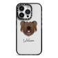 Skye Terrier Personalised iPhone 14 Pro Black Impact Case on Silver phone