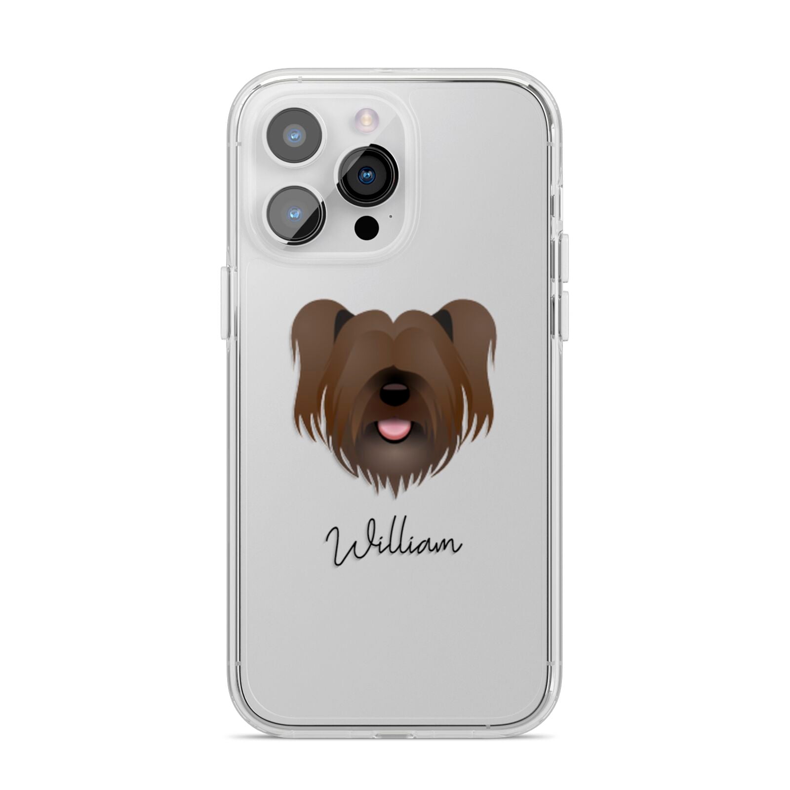 Skye Terrier Personalised iPhone 14 Pro Max Clear Tough Case Silver