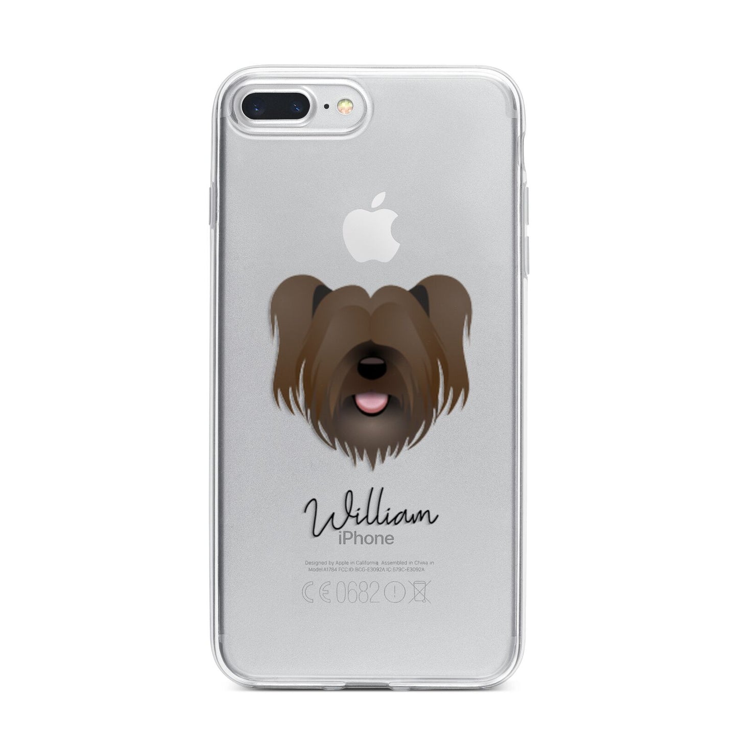 Skye Terrier Personalised iPhone 7 Plus Bumper Case on Silver iPhone