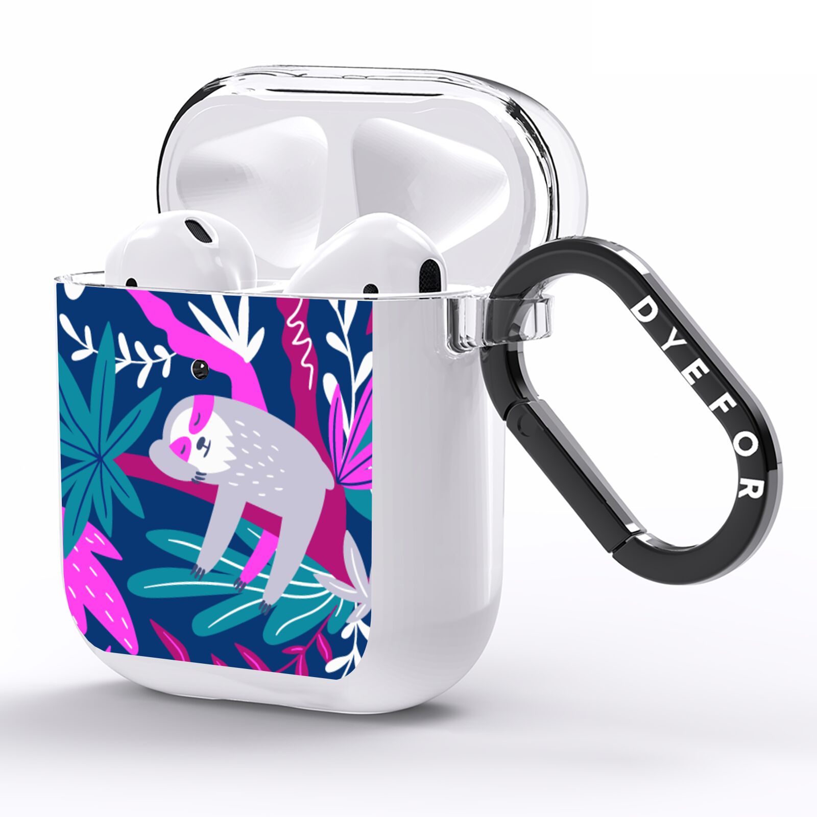 Sloth AirPods Clear Case Side Image