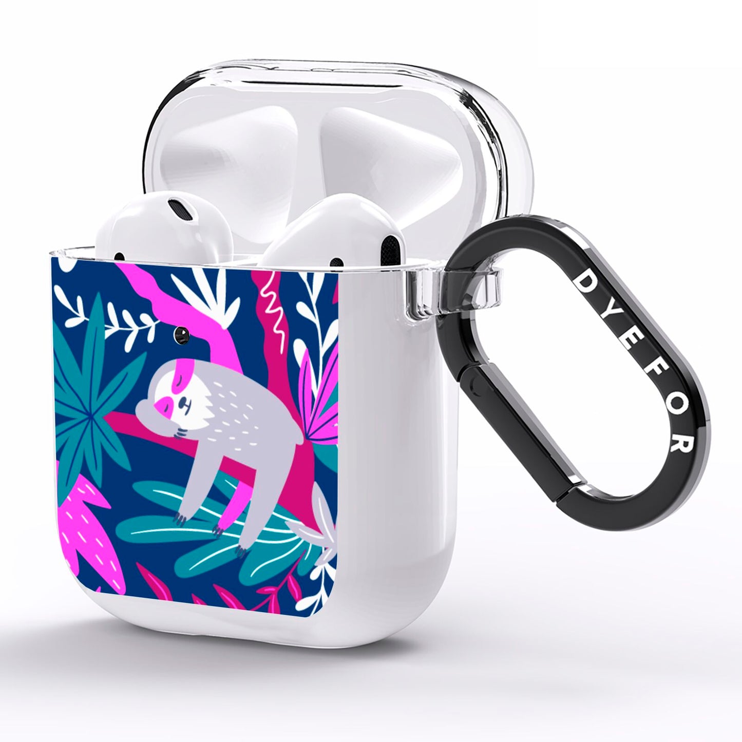 Sloth AirPods Clear Case Side Image