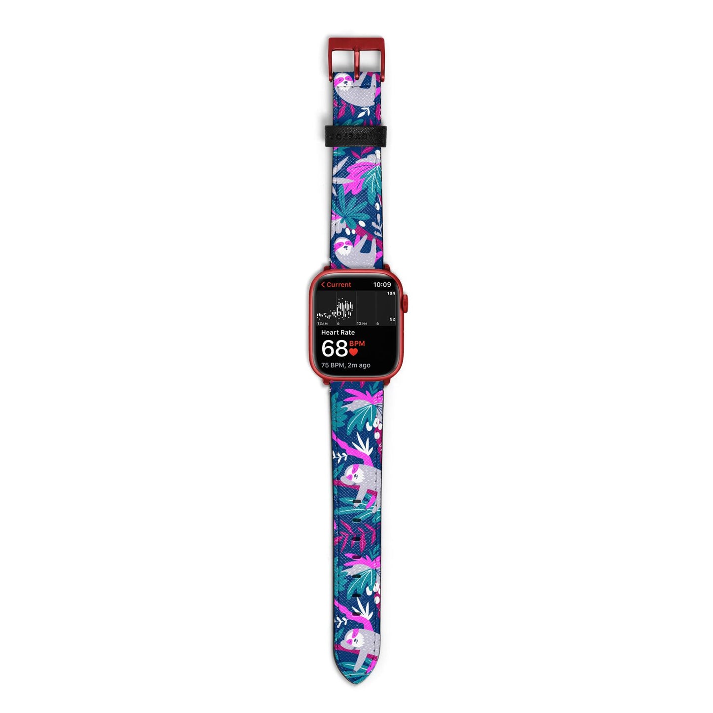 Sloth Apple Watch Strap Size 38mm with Red Hardware