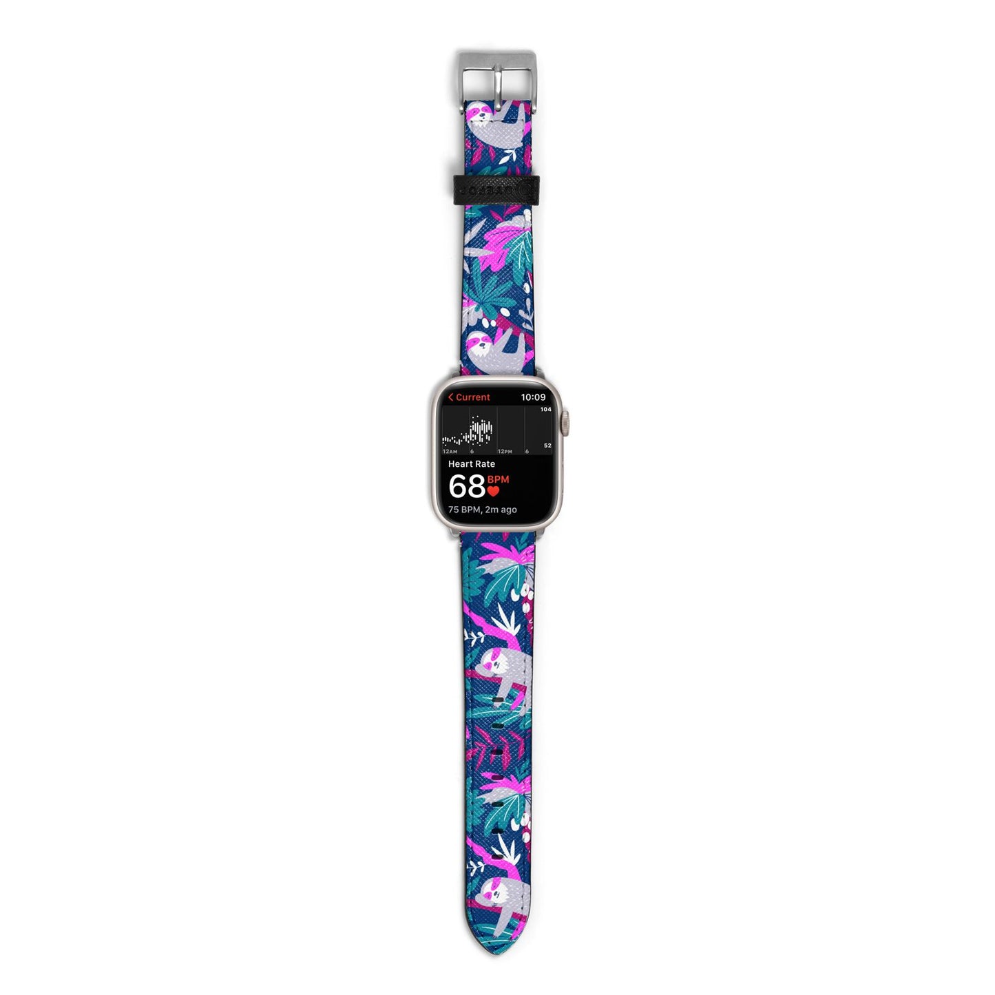 Sloth Apple Watch Strap Size 38mm with Silver Hardware