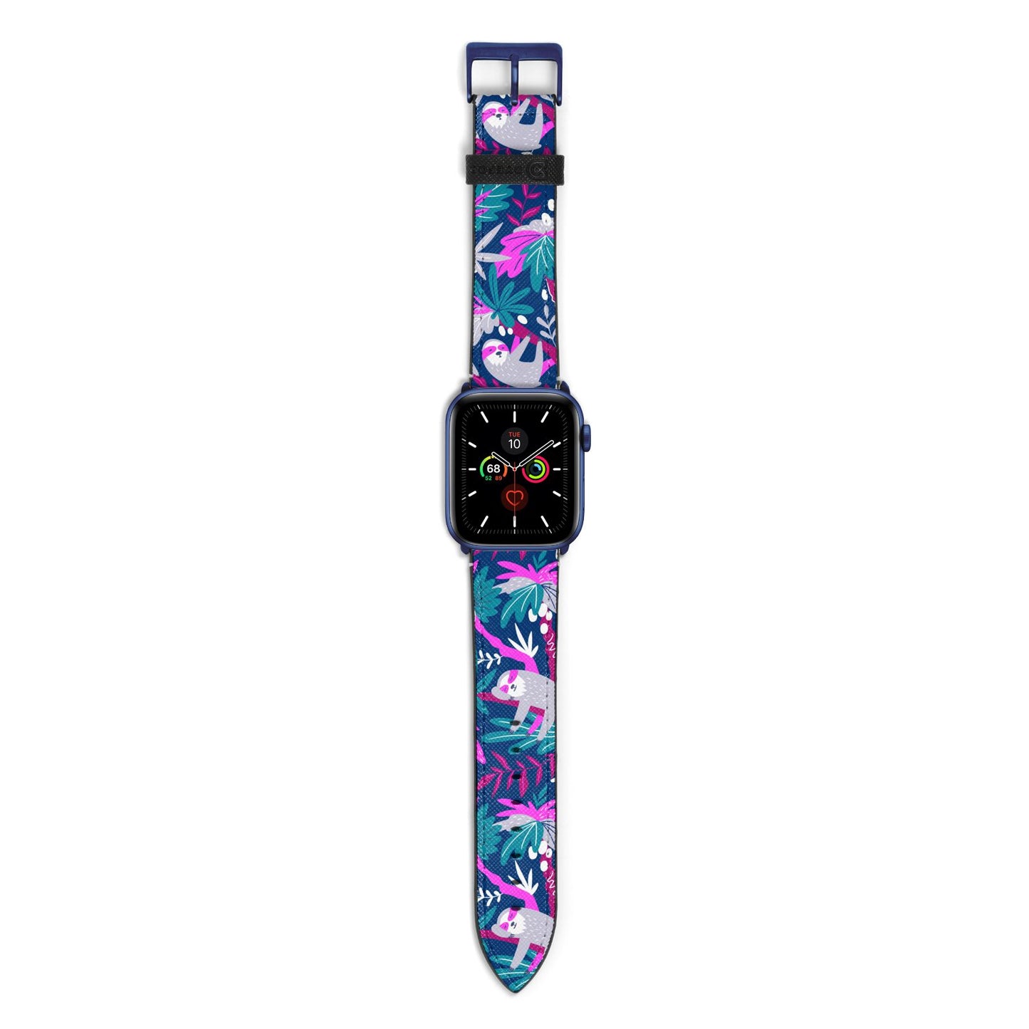 Sloth Apple Watch Strap with Blue Hardware