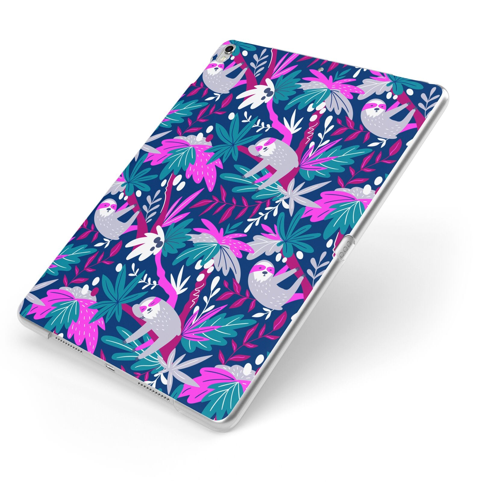 Sloth Apple iPad Case on Silver iPad Side View