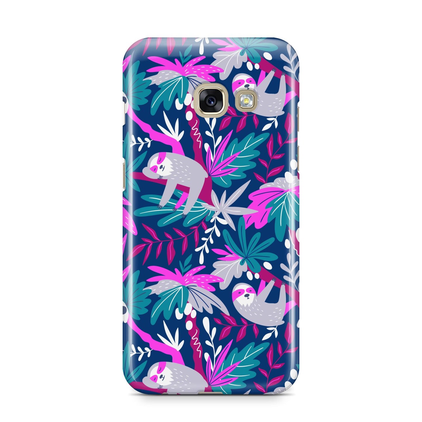 Sloth Samsung Galaxy A3 2017 Case on gold phone