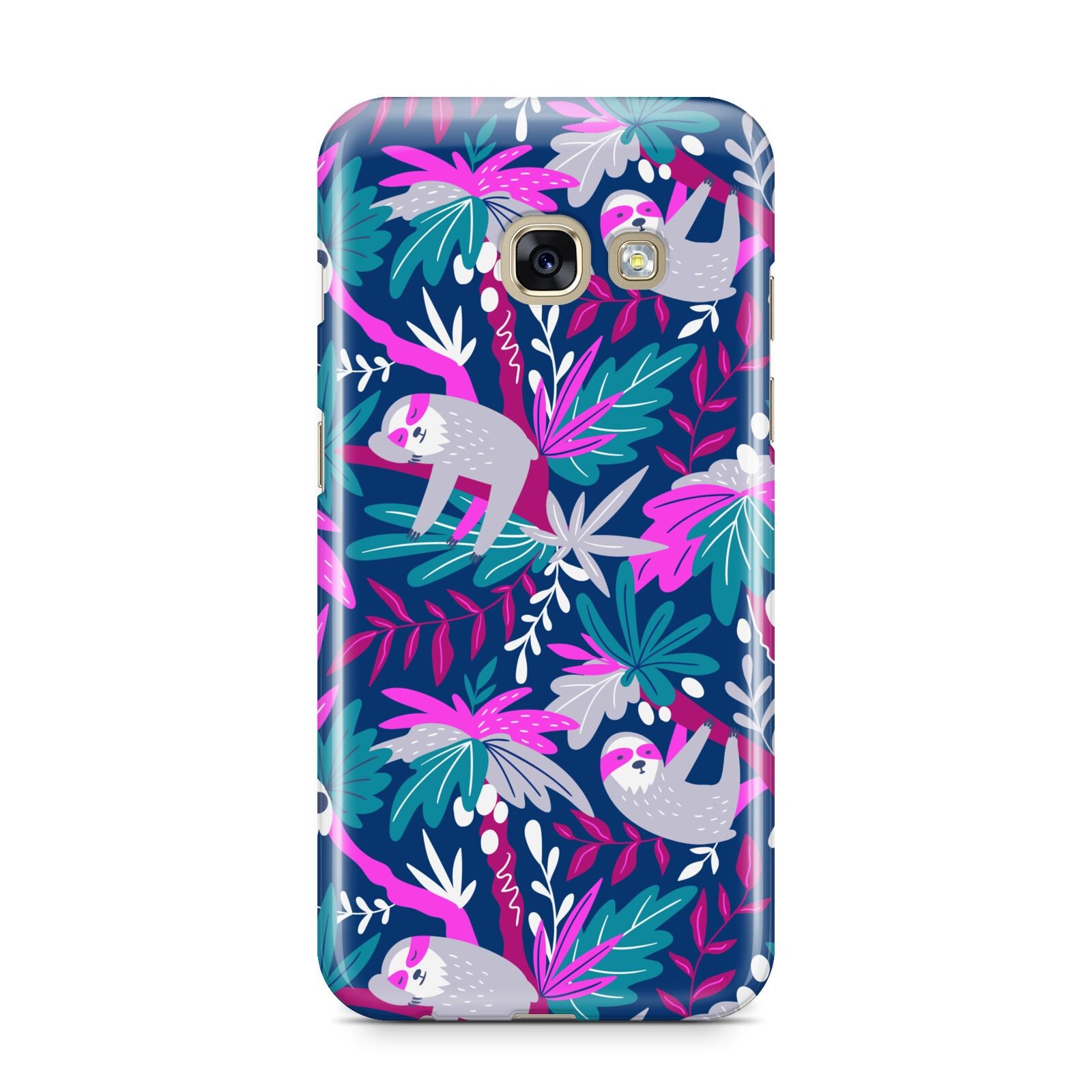 Sloth Samsung Galaxy A3 2017 Case on gold phone