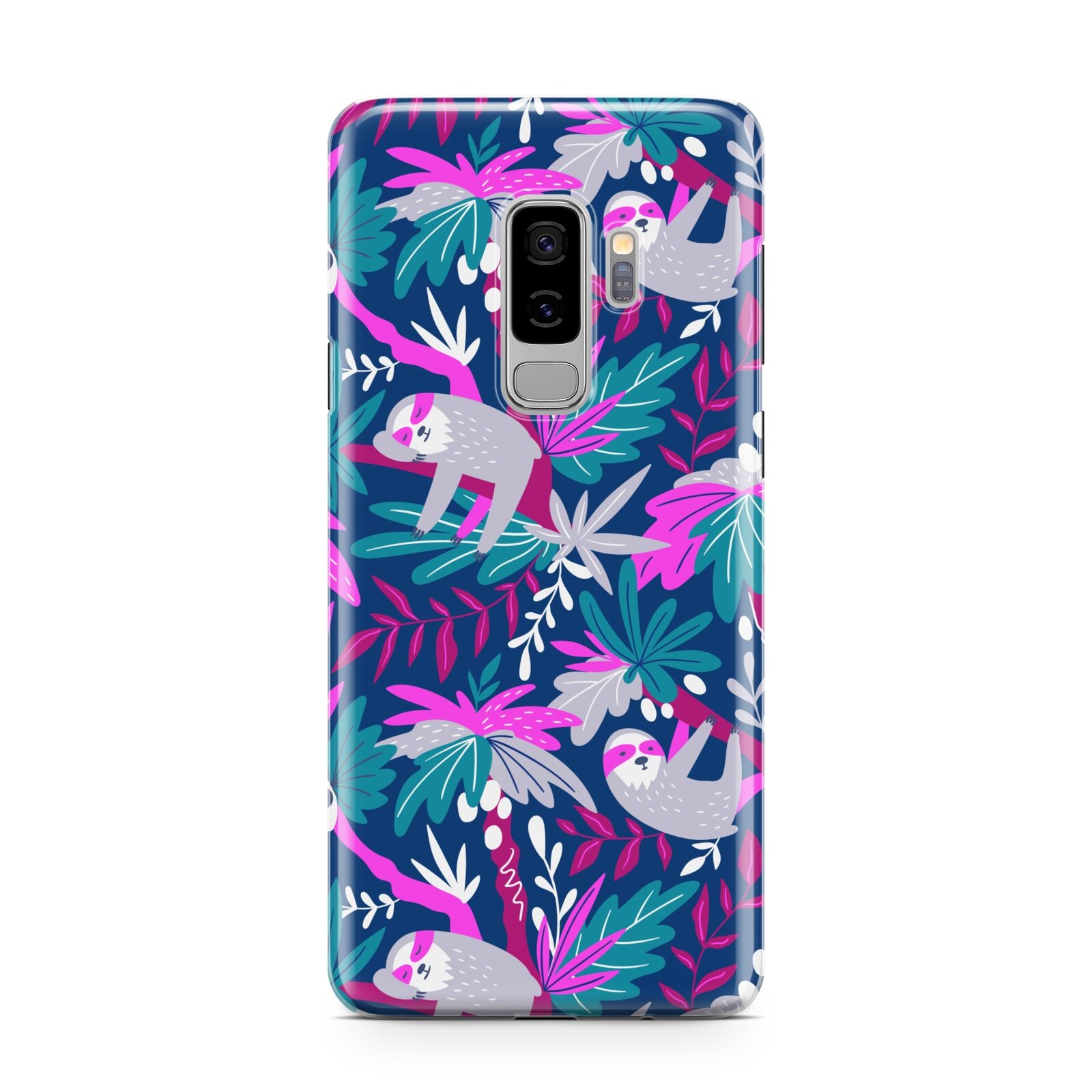 Sloth Samsung Galaxy S9 Plus Case on Silver phone