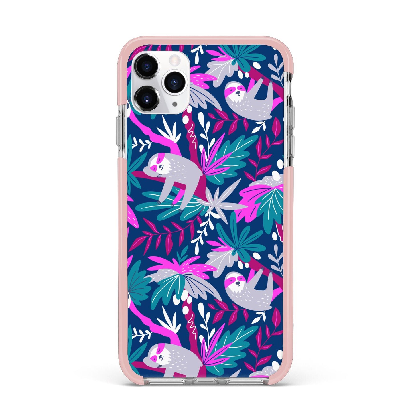 Sloth iPhone 11 Pro Max Impact Pink Edge Case
