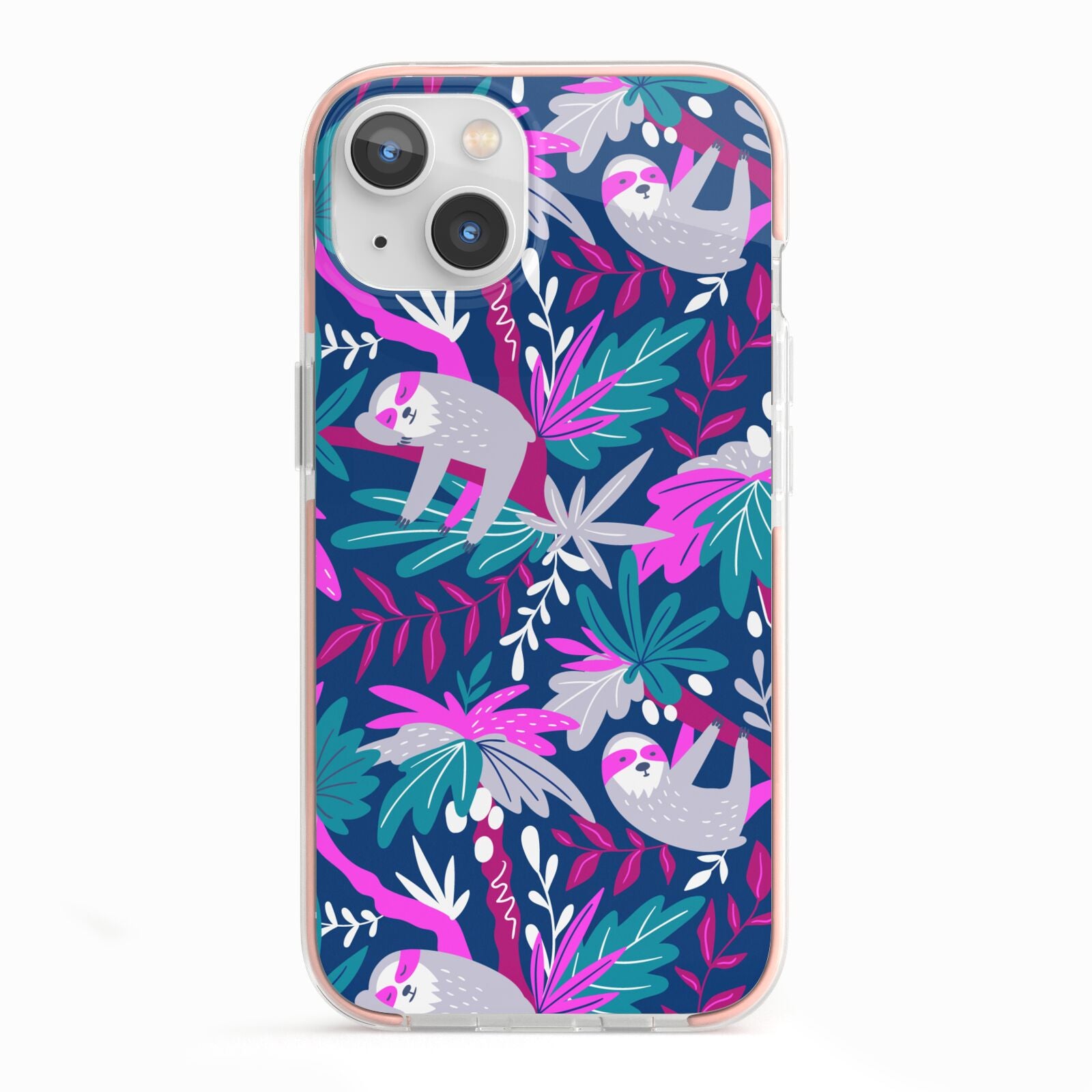 Sloth iPhone 13 TPU Impact Case with Pink Edges
