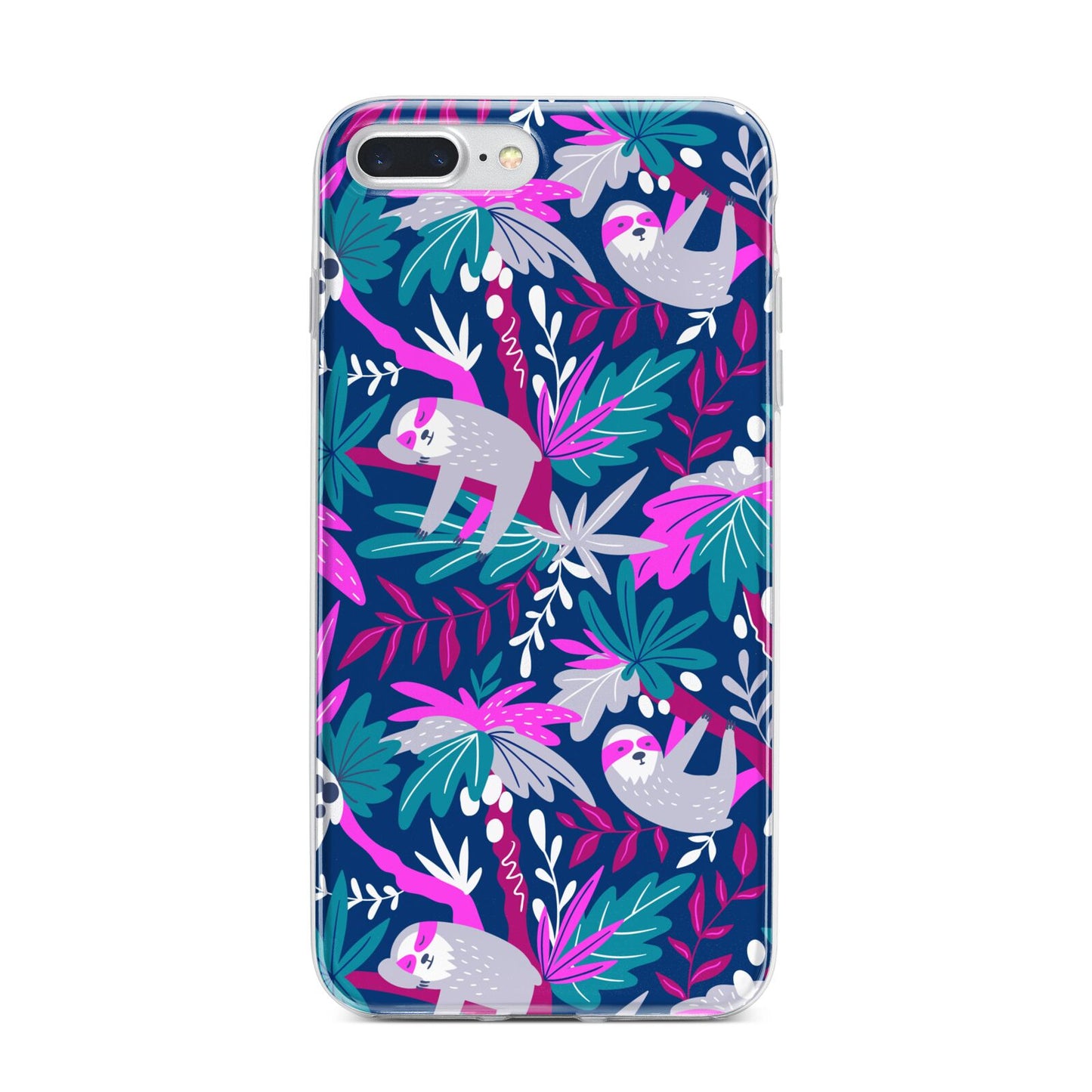 Sloth iPhone 7 Plus Bumper Case on Silver iPhone