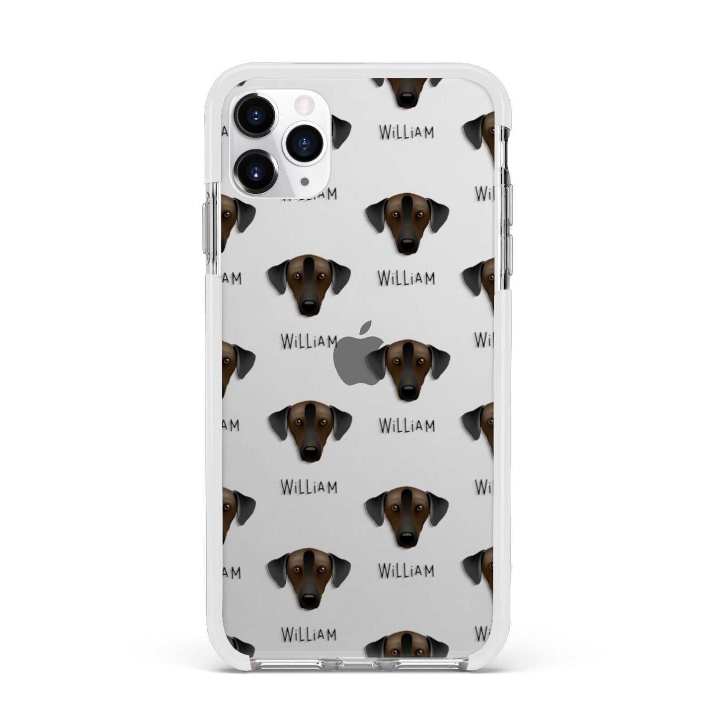 Sloughi Icon with Name Apple iPhone 11 Pro Max in Silver with White Impact Case