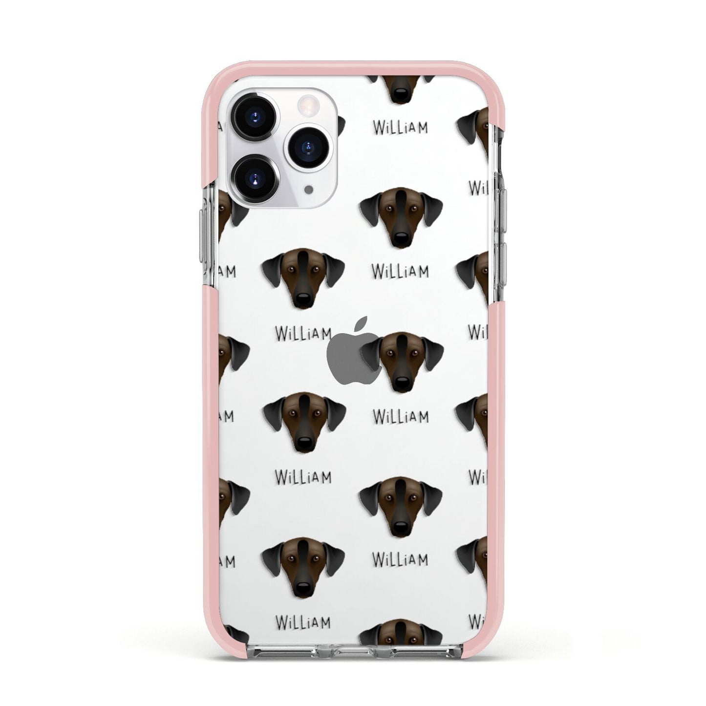 Sloughi Icon with Name Apple iPhone 11 Pro in Silver with Pink Impact Case