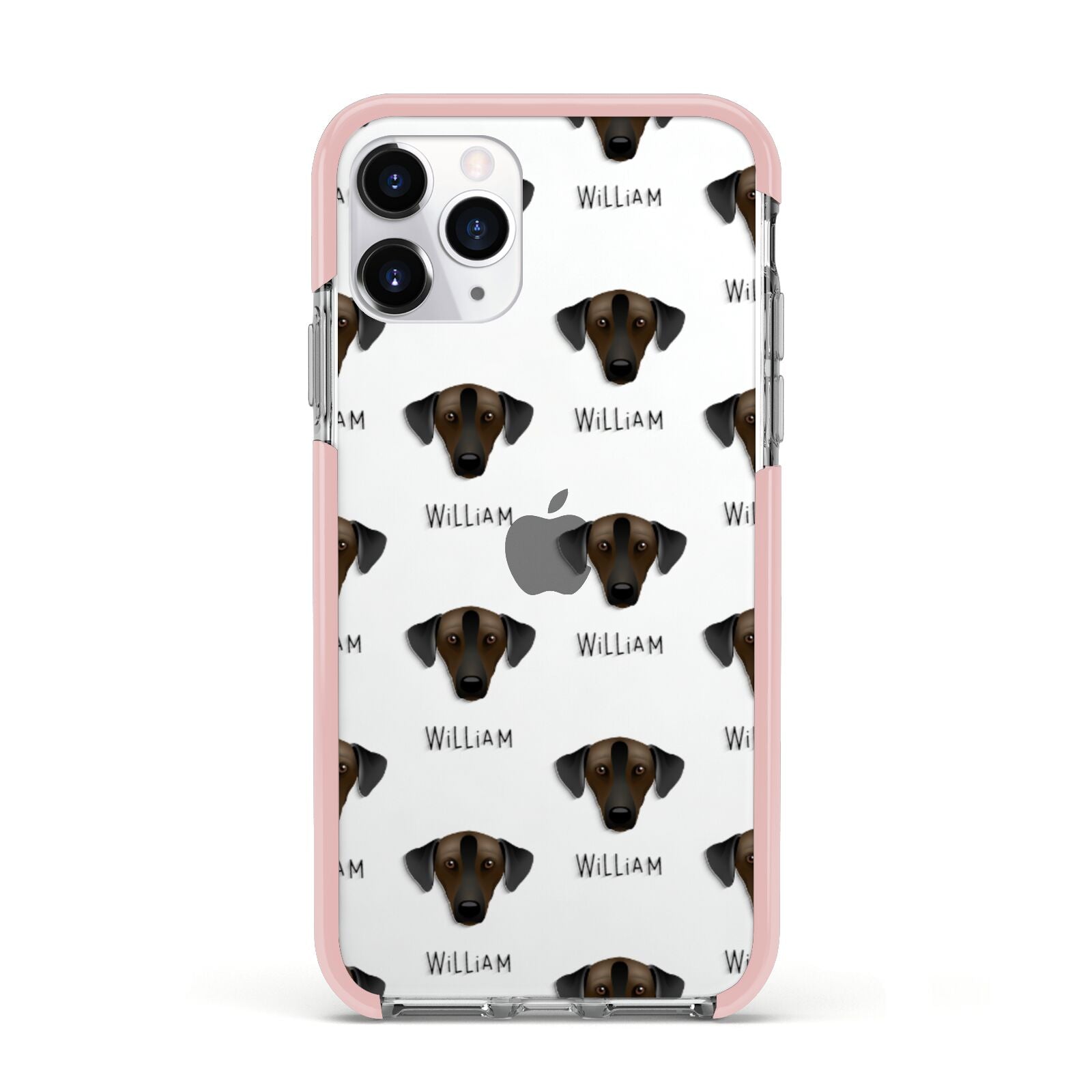 Sloughi Icon with Name Apple iPhone 11 Pro in Silver with Pink Impact Case