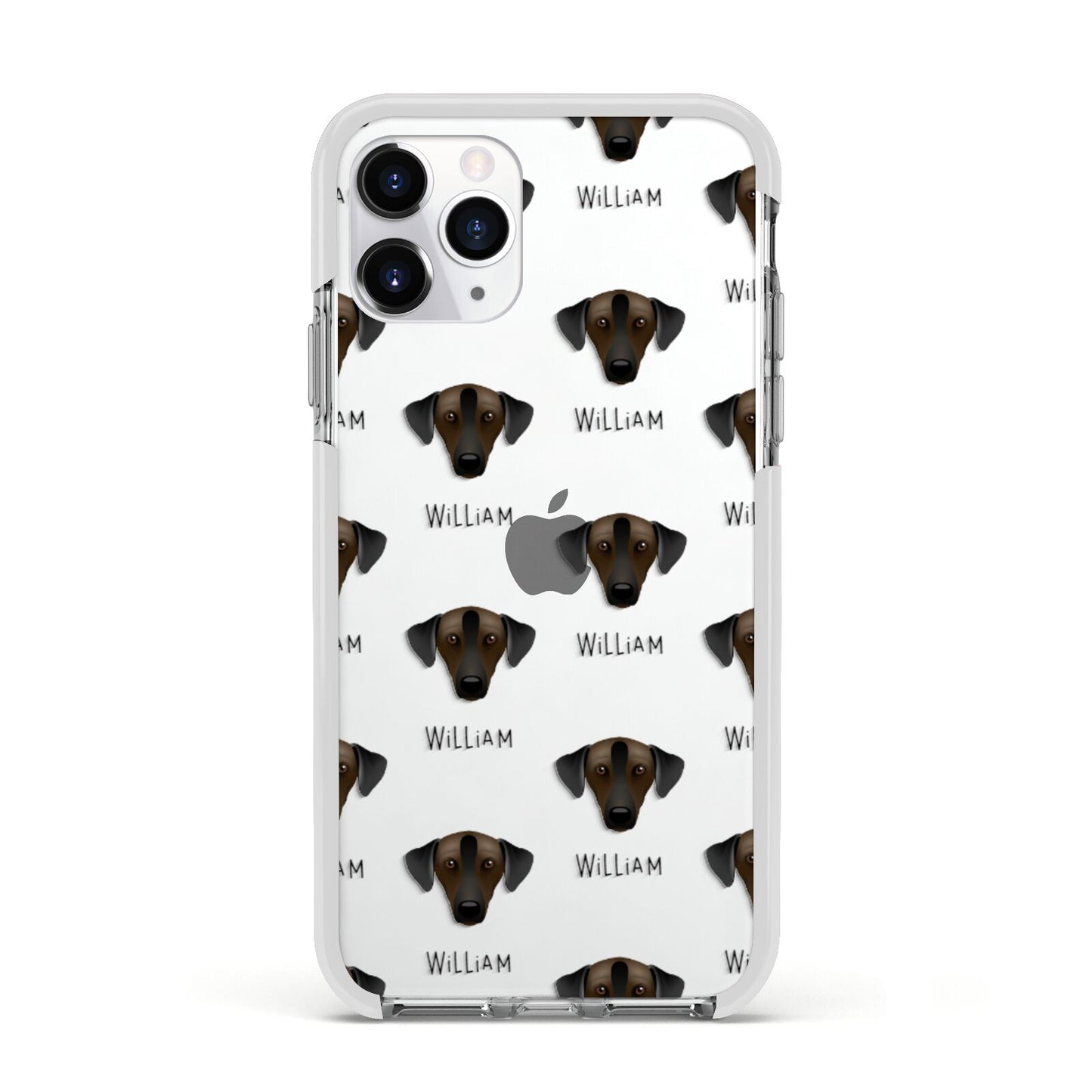 Sloughi Icon with Name Apple iPhone 11 Pro in Silver with White Impact Case