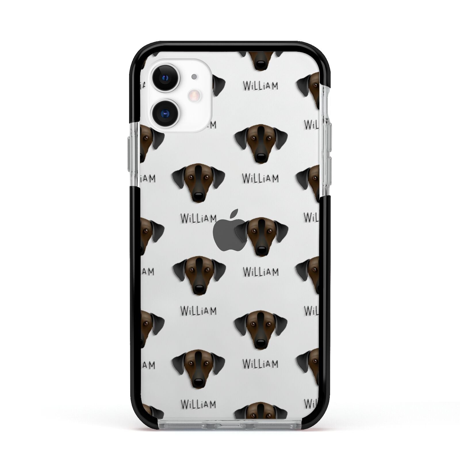 Sloughi Icon with Name Apple iPhone 11 in White with Black Impact Case