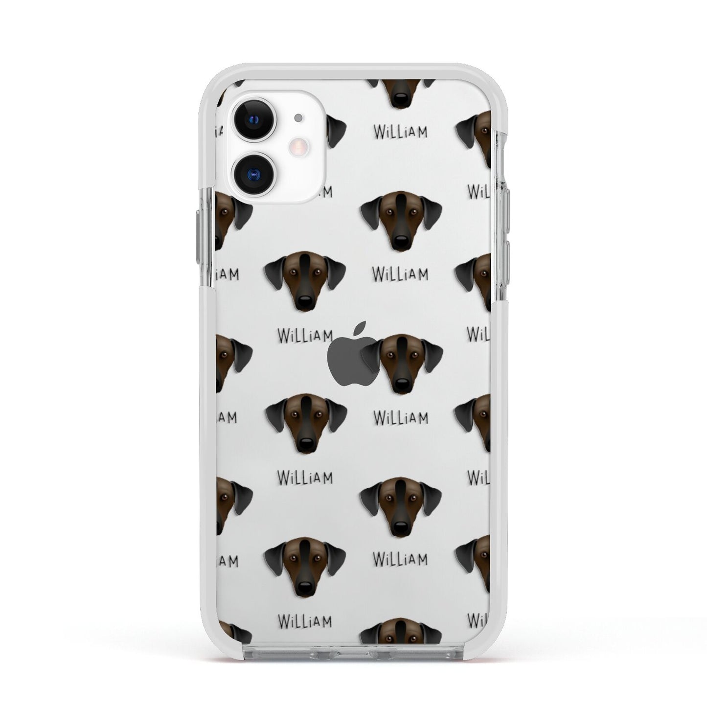 Sloughi Icon with Name Apple iPhone 11 in White with White Impact Case