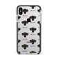 Sloughi Icon with Name Apple iPhone Xs Max Impact Case Black Edge on Silver Phone