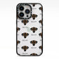Sloughi Icon with Name iPhone 13 Pro Black Impact Case on Silver phone