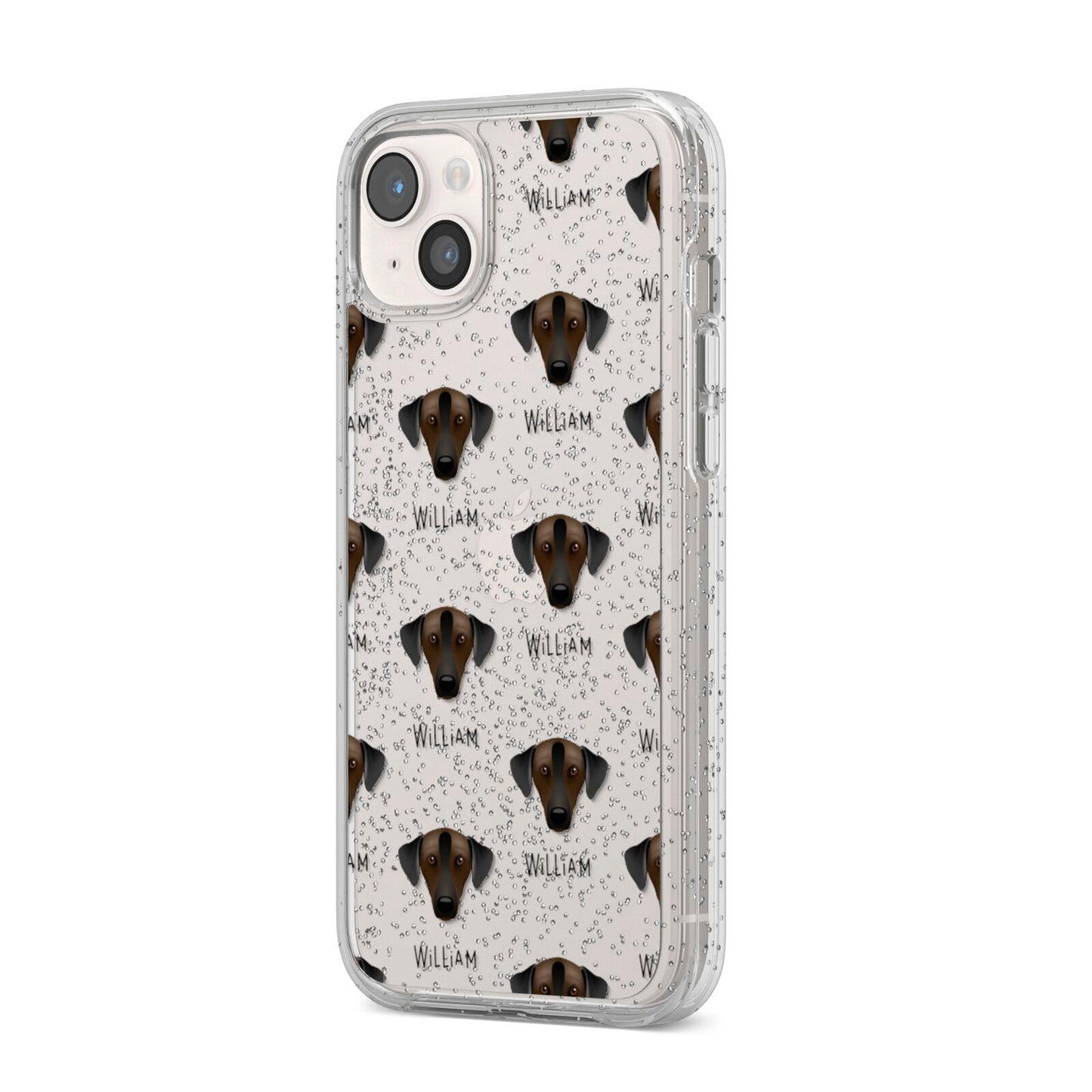 Sloughi Icon with Name iPhone 14 Plus Glitter Tough Case Starlight Angled Image