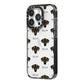 Sloughi Icon with Name iPhone 14 Pro Black Impact Case Side Angle on Silver phone