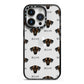 Sloughi Icon with Name iPhone 14 Pro Black Impact Case on Silver phone