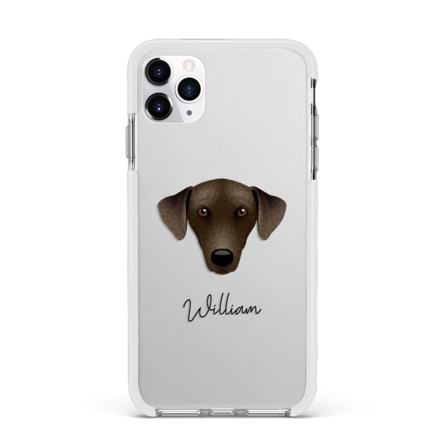 Sloughi Personalised Apple iPhone 11 Pro Max in Silver with White Impact Case