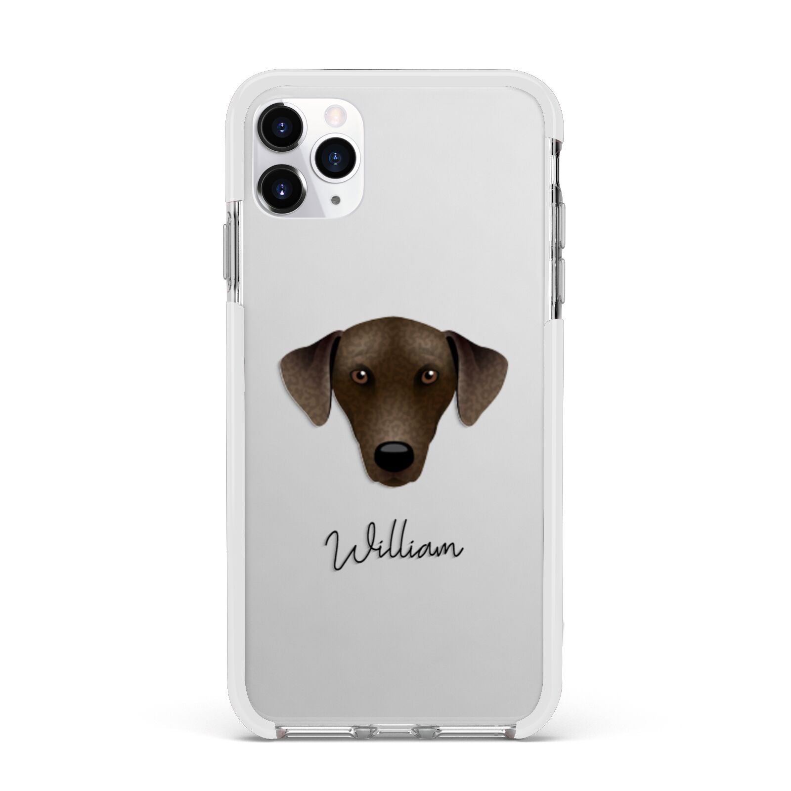 Sloughi Personalised Apple iPhone 11 Pro Max in Silver with White Impact Case