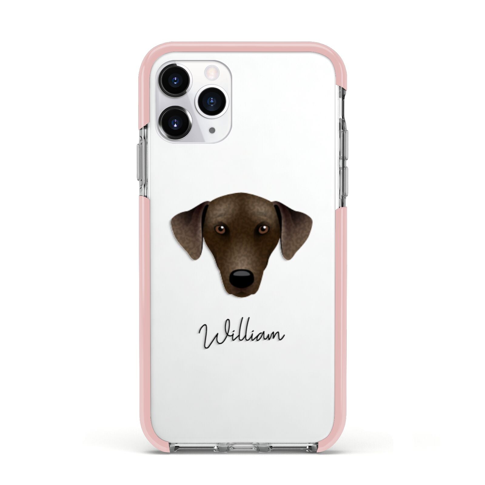 Sloughi Personalised Apple iPhone 11 Pro in Silver with Pink Impact Case