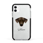 Sloughi Personalised Apple iPhone 11 in White with Black Impact Case