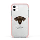 Sloughi Personalised Apple iPhone 11 in White with Pink Impact Case