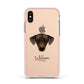 Sloughi Personalised Apple iPhone Xs Impact Case Pink Edge on Gold Phone