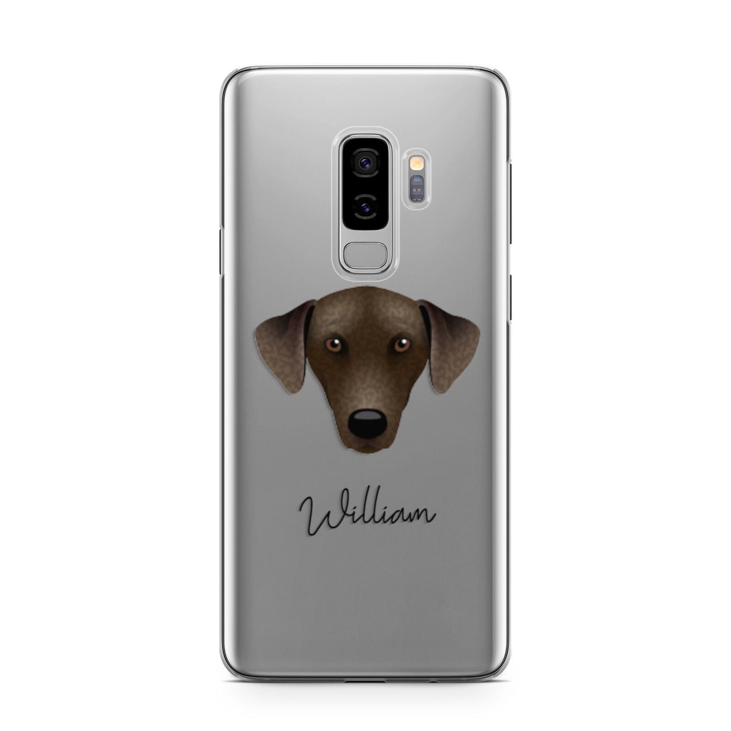 Sloughi Personalised Samsung Galaxy S9 Plus Case on Silver phone