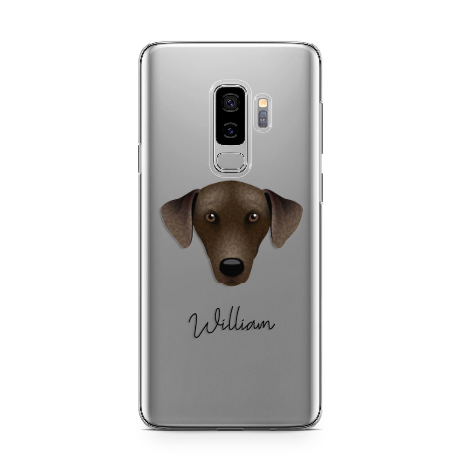 Sloughi Personalised Samsung Galaxy S9 Plus Case on Silver phone