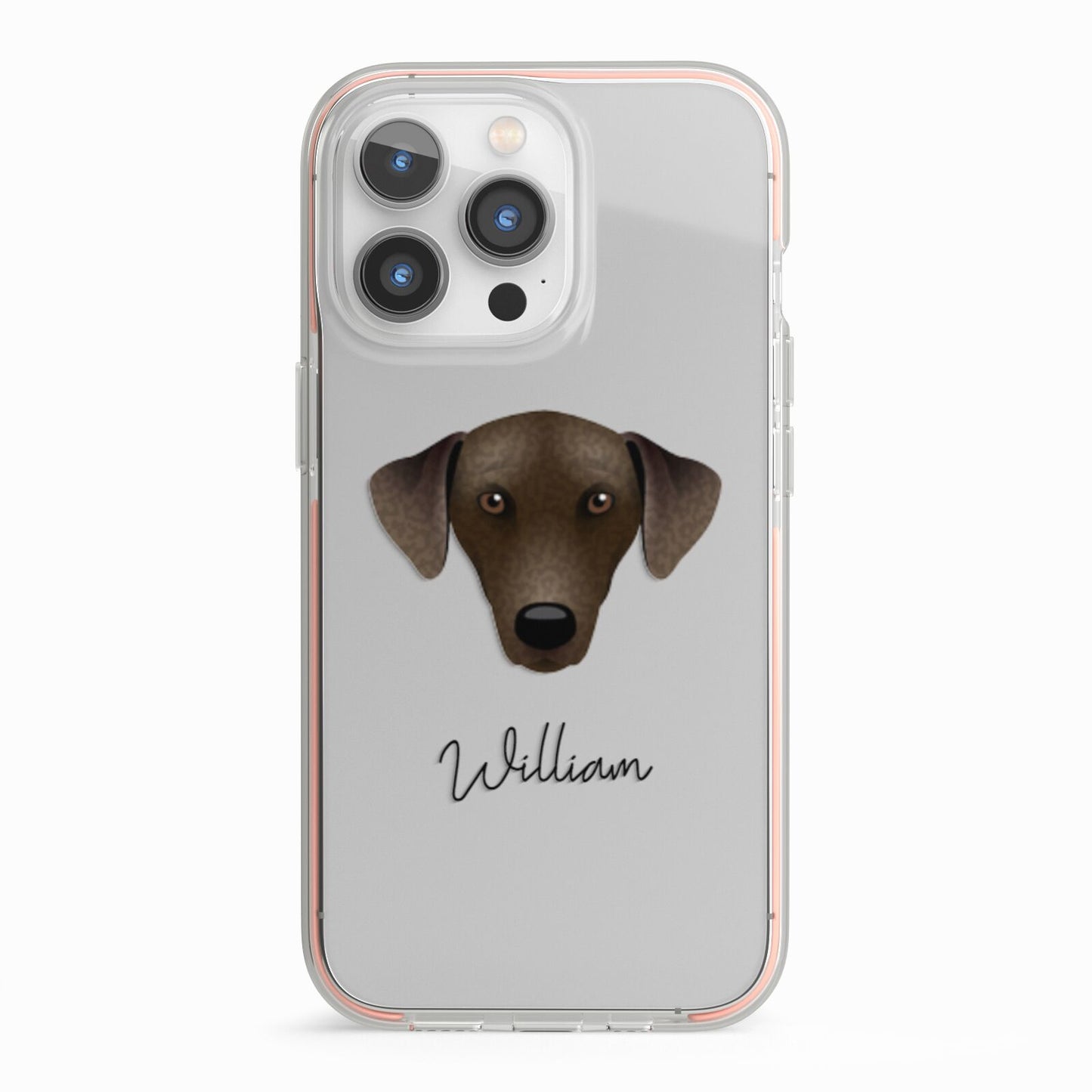 Sloughi Personalised iPhone 13 Pro TPU Impact Case with Pink Edges