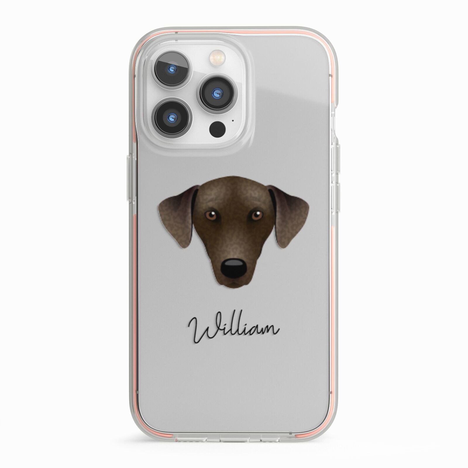 Sloughi Personalised iPhone 13 Pro TPU Impact Case with Pink Edges