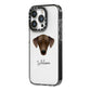 Sloughi Personalised iPhone 14 Pro Black Impact Case Side Angle on Silver phone