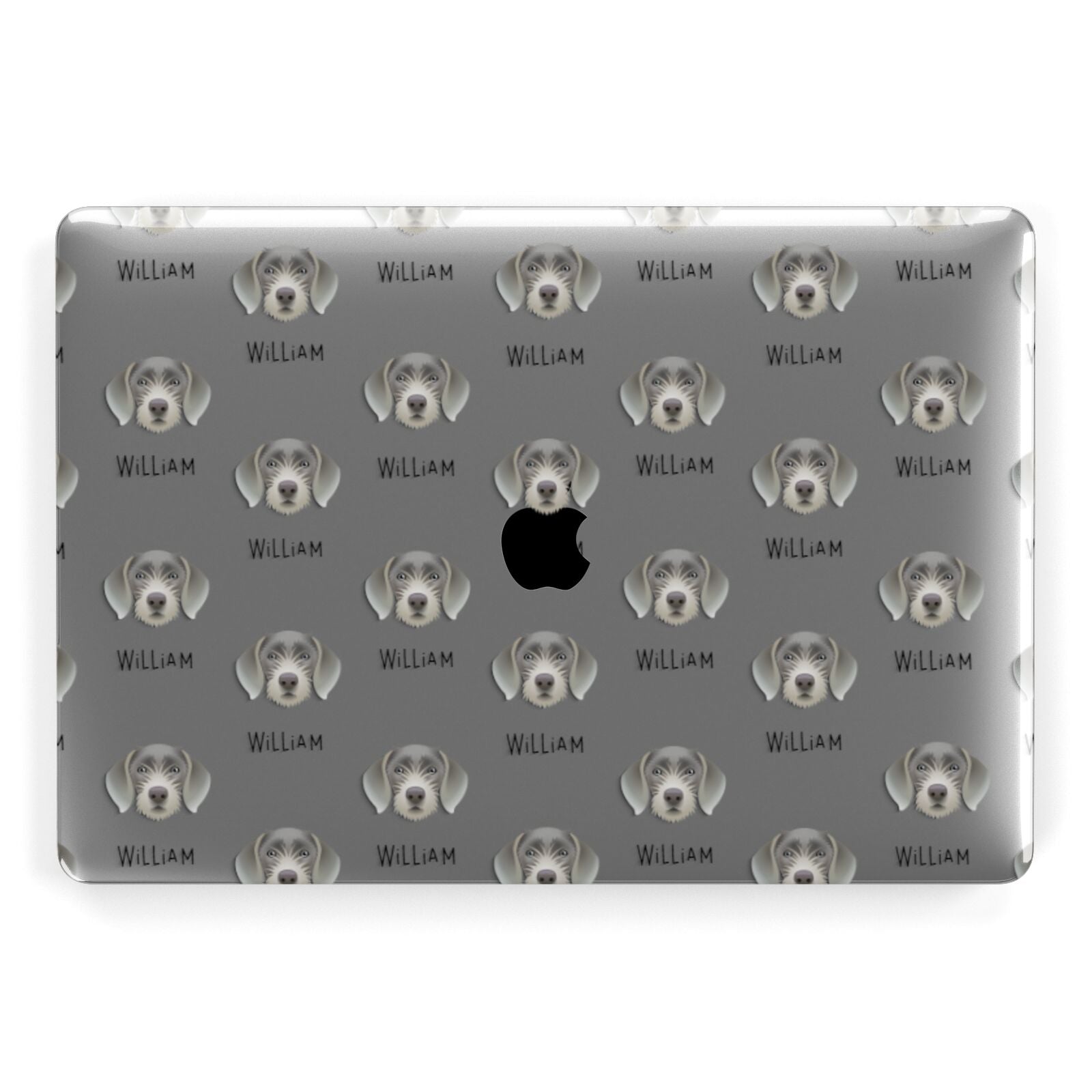 Slovakian Rough Haired Pointer Icon with Name Apple MacBook Case