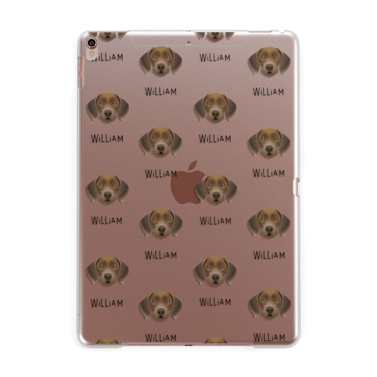 Slovakian Rough Haired Pointer Icon with Name Apple iPad Rose Gold Case