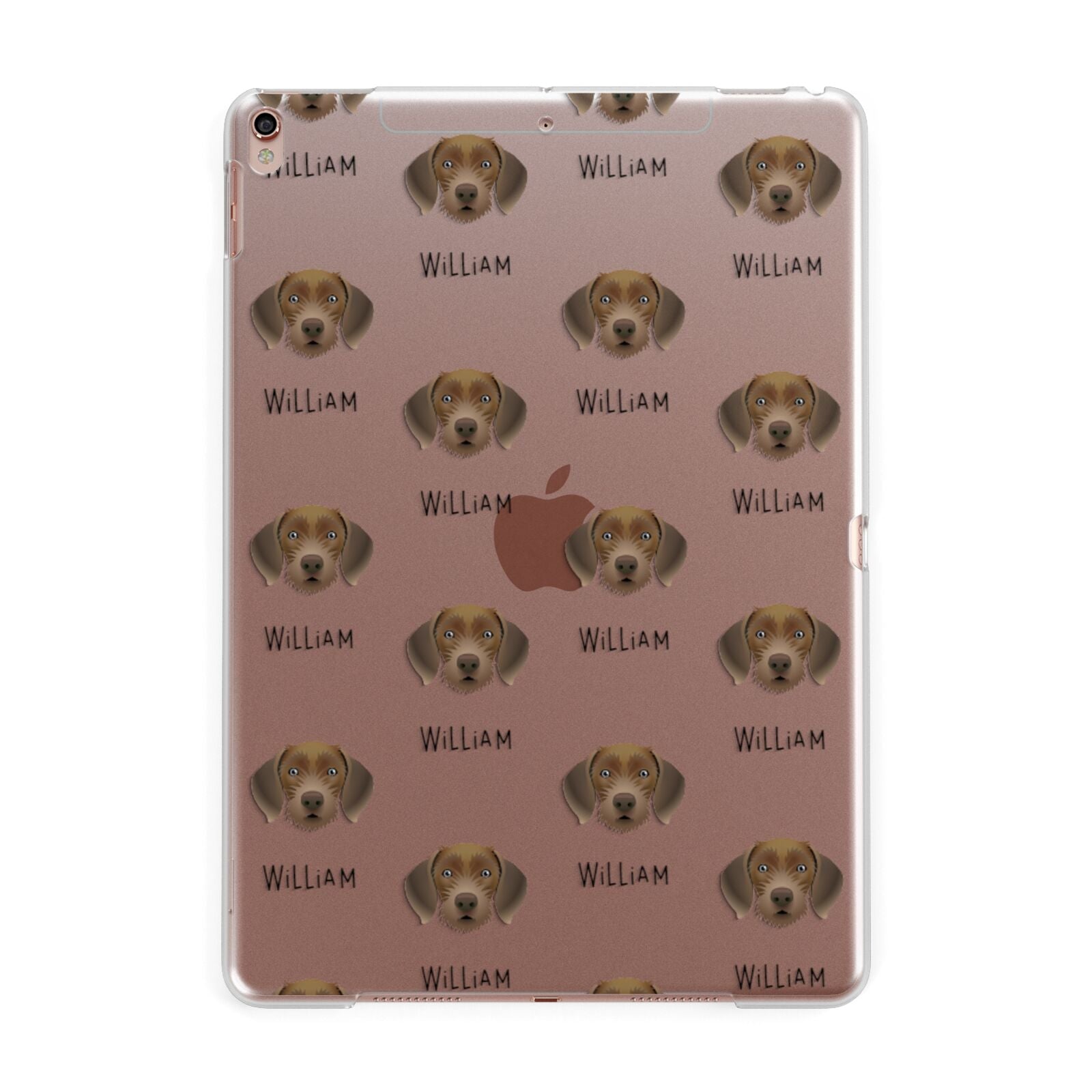 Slovakian Rough Haired Pointer Icon with Name Apple iPad Rose Gold Case
