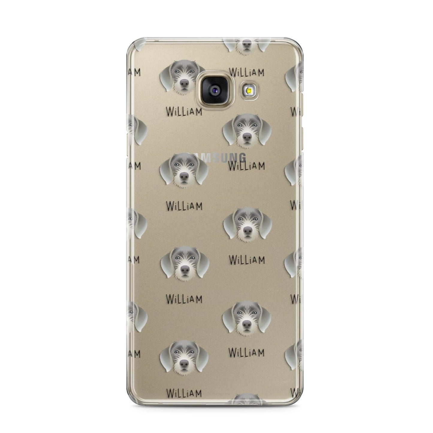 Slovakian Rough Haired Pointer Icon with Name Samsung Galaxy A3 2016 Case on gold phone